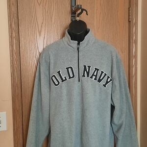Old Navy Mens Gray Half-Zip Bold Print Sweatshirt